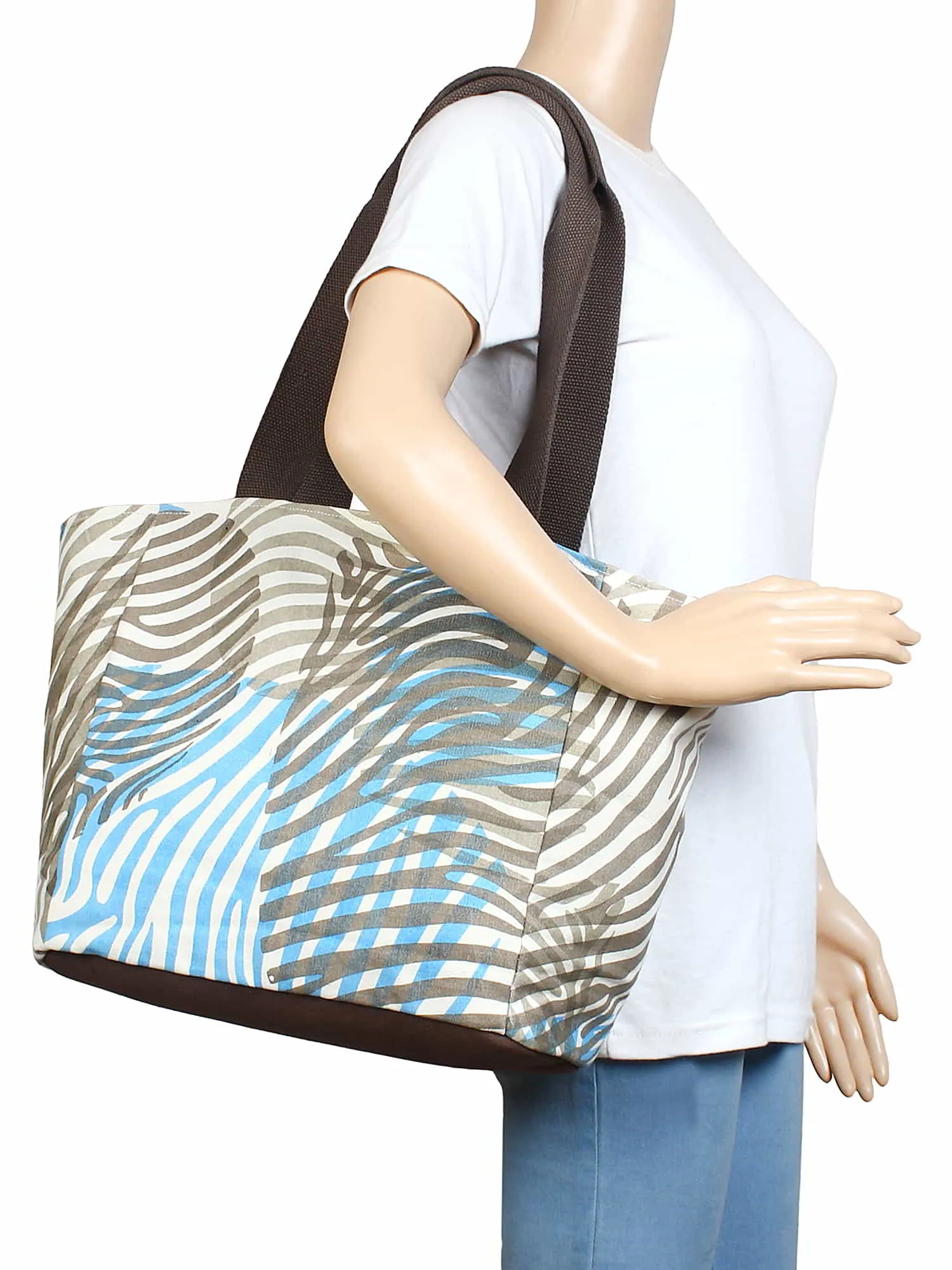 Zebra Canvas Shopping Bag