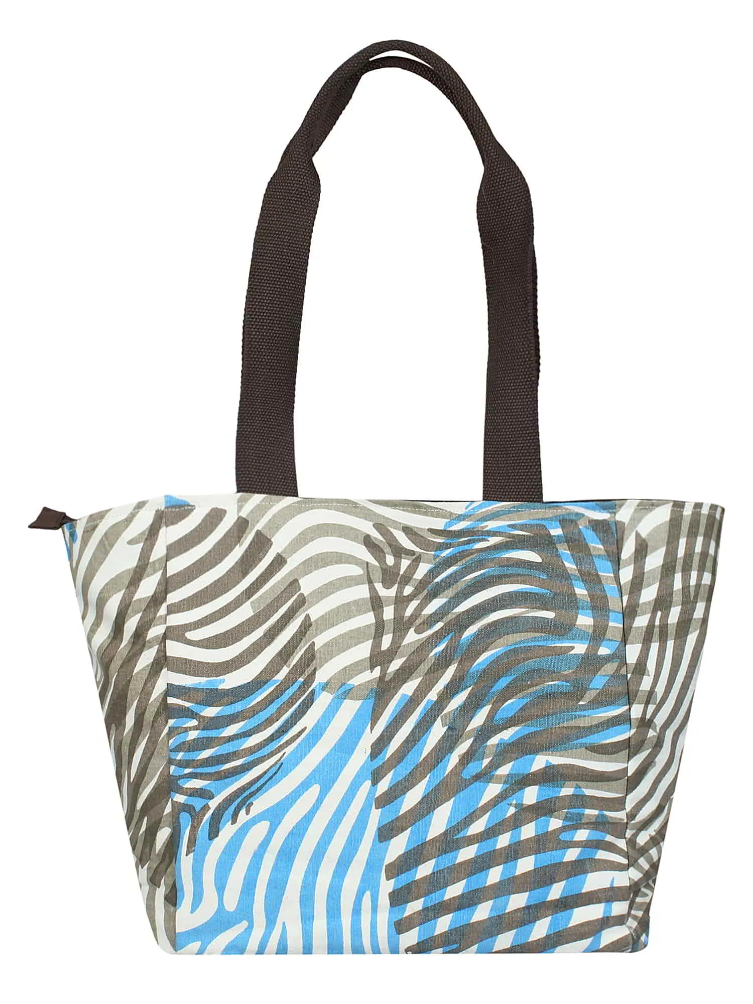 Zebra Canvas Shopping Bag