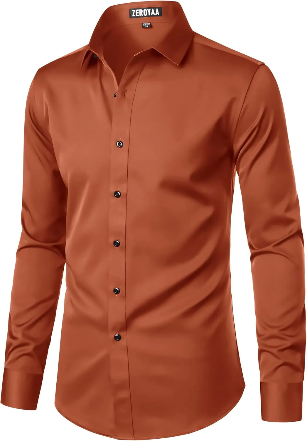 ZEROYAA Men's Long Sleeve Dress Shirt Modern Slim Fit Wrinkle-Free Casual Business Button Up Shirts