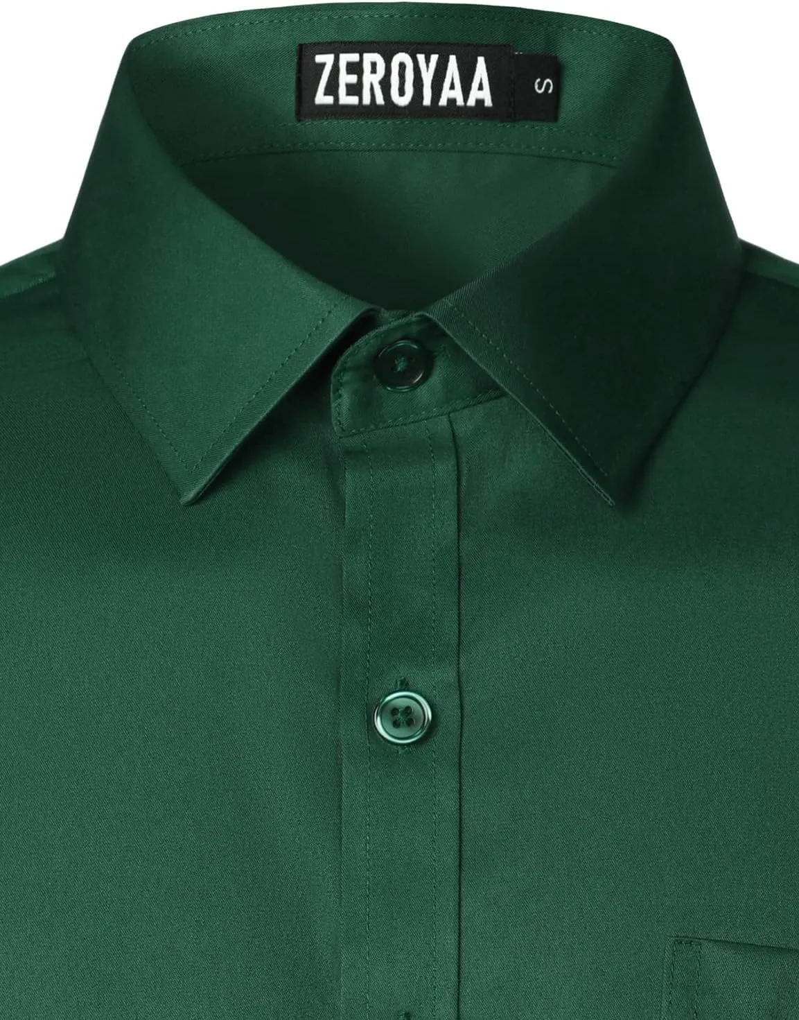 ZEROYAA Men's Urban Stylish Casual Business Slim Fit Long Sleeve Button Up Dress Shirt with Pocket