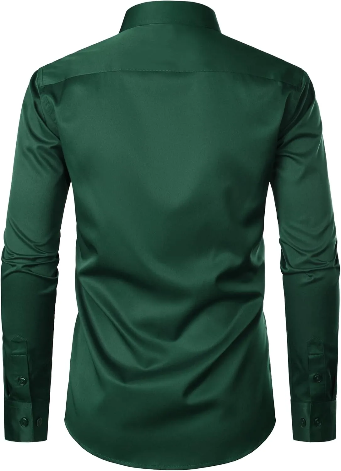 ZEROYAA Men's Urban Stylish Casual Business Slim Fit Long Sleeve Button Up Dress Shirt with Pocket