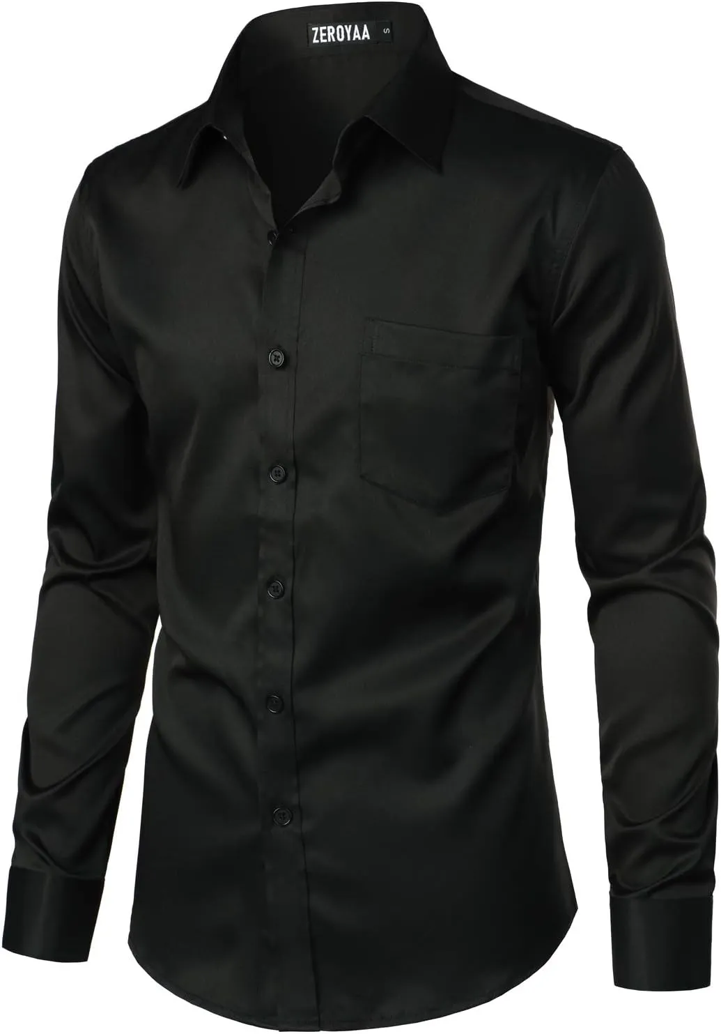 ZEROYAA Men's Urban Stylish Casual Business Slim Fit Long Sleeve Button Up Dress Shirt with Pocket