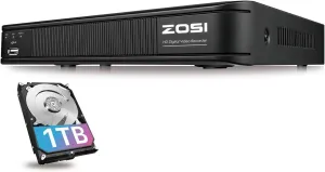 ZOSI 8 Channel HD-TVI 1080P Lite 4 in 1 Video Surveillance DVR Recorder 1TB HDD,Remote Access, Motion Detection (Renewed)
