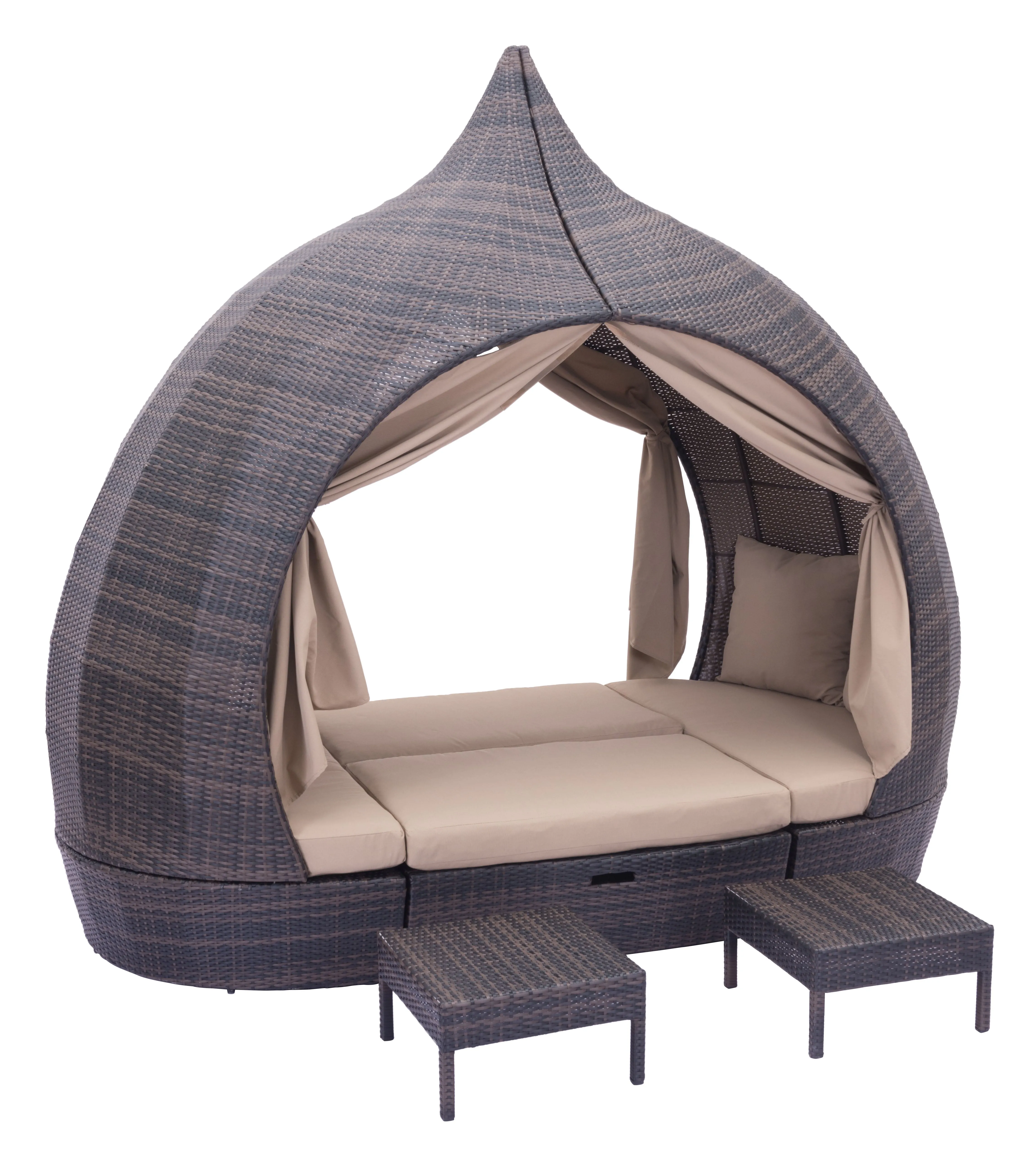 Zuo Majorca Daybed Brown & Beige