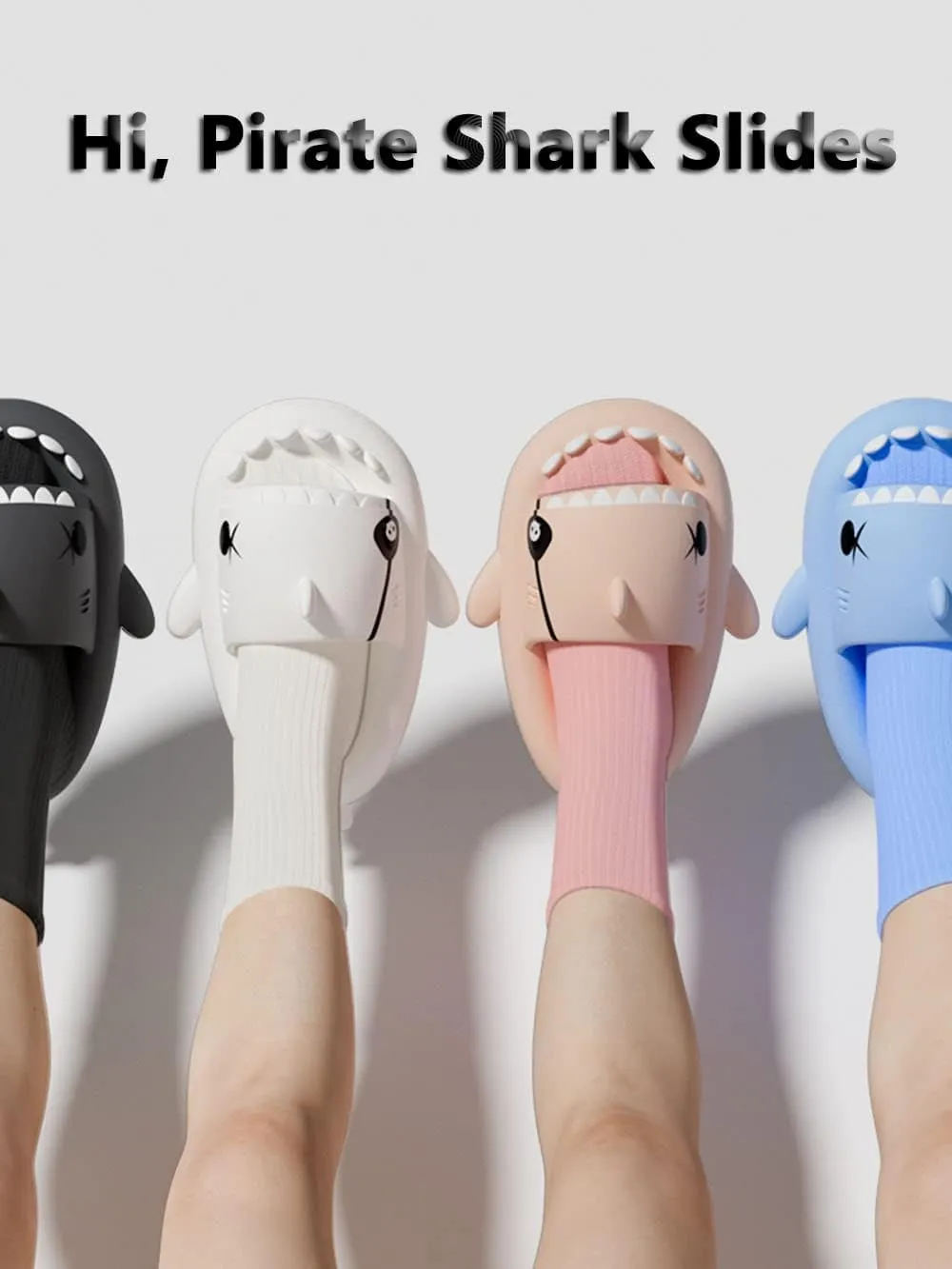 Zureto New Pirate Shark Slippers, 2023 Fashion Pirate Shark Slippers, Unisex Lndoor And Outdoor